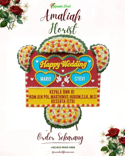 Karangan Papan Bunga Pernikahan di Jatirokeh